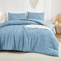 Andency Blue Comforter Set Full Size, 3 Pieces Boho