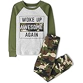 The Children's Place Boys' 100% Cotton Long Sleeve Top and Pants,2 Piece Pajama Set