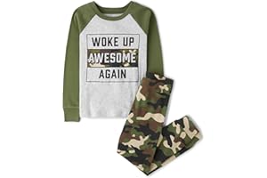 The Children's Place Boys' 100% Cotton Long Sleeve Top and Pants,2 Piece Pajama Set
