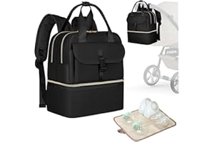 Fasrom Wearable Breast Pump Bag with Cooler Compartment, Compatible with Momcozy, Medela and Elvie Hands Free Pumps, Pumping Travel Bag with Waterproof Mat, Black (Bag Only)