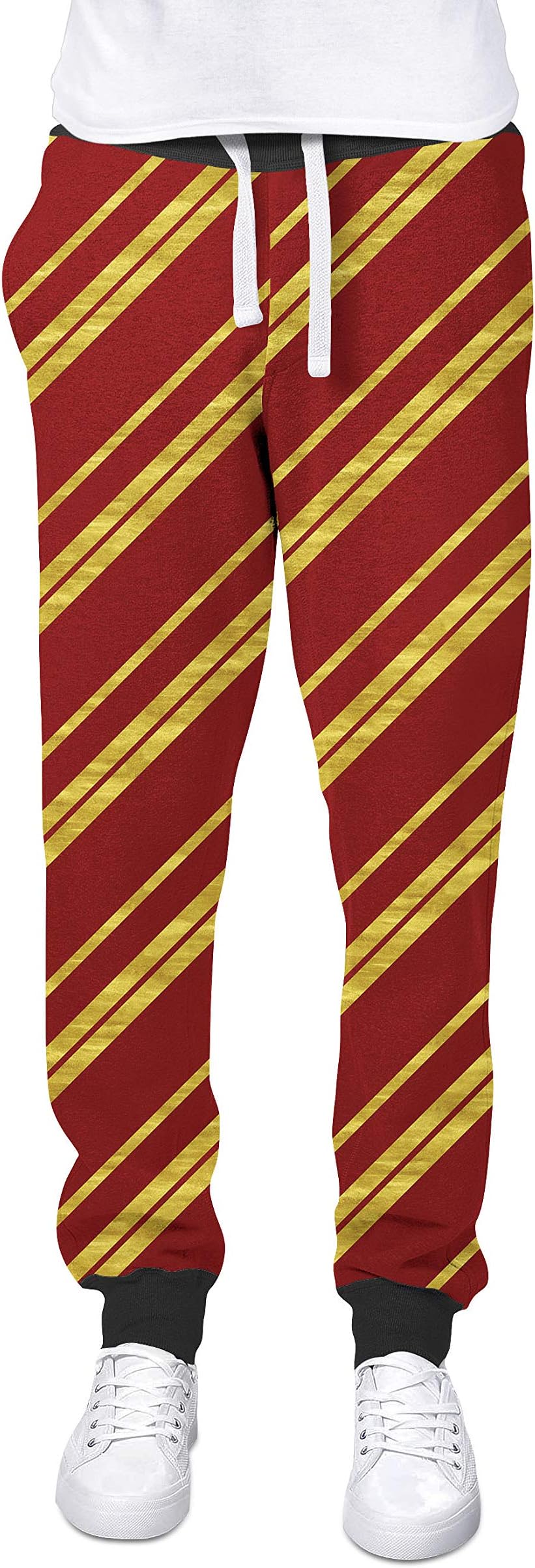 Harry Potter Inspired House Stripes Cuffed Joggers Sweatpants Jogging Bottoms