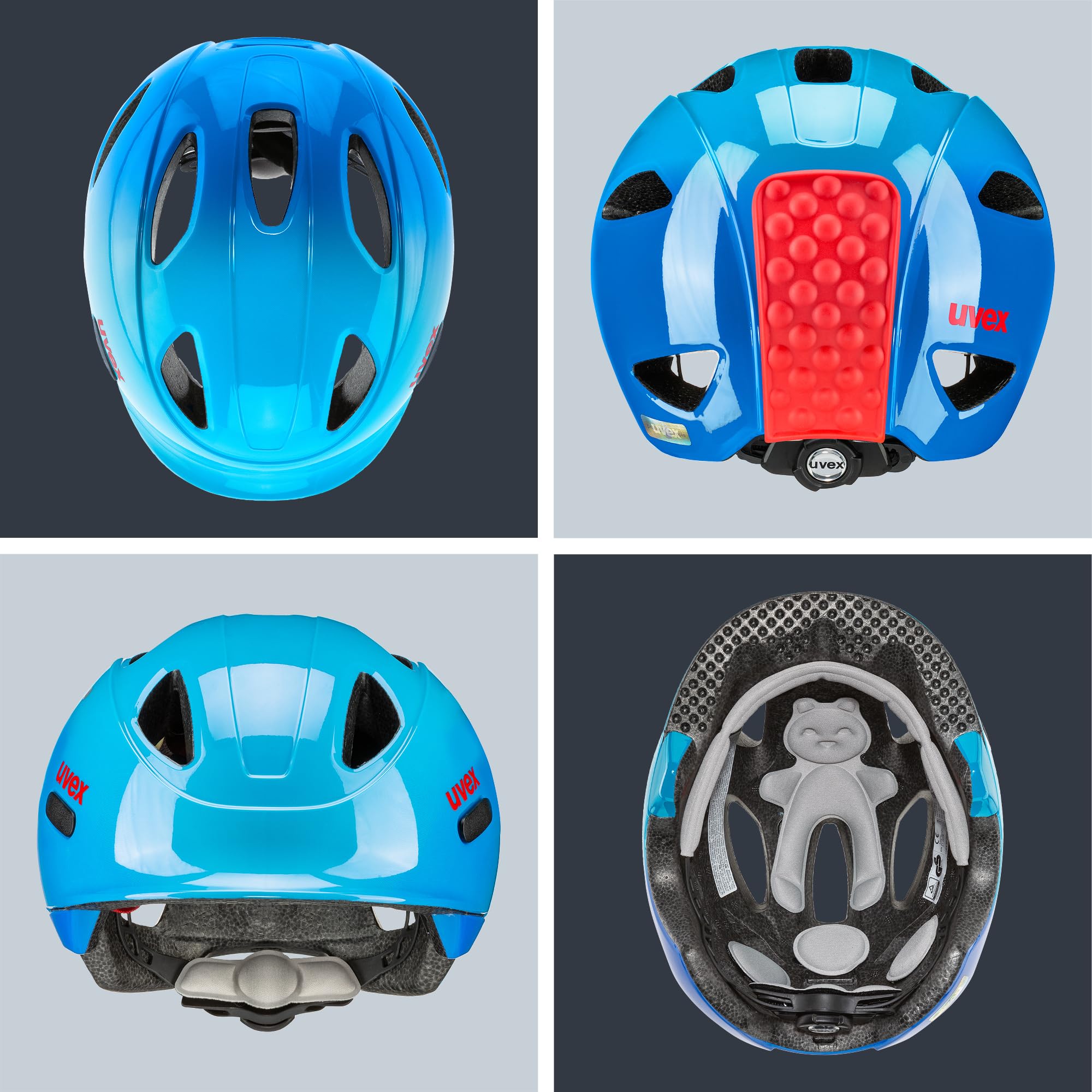 uvex OYO - Leichter Fahrradhelm für Kinder - intergierter Seitenschutz - erweiterbar mit LED-Licht - Ocean Blue - 45-50 cm 4