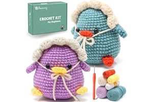 Faircosy Animal Crochet Kit for Beginners: Easy Amigurumi Starter Kits for Kids & Adults - Learn Crocheting Cute Duck with Detailed Tutorial Video and Instructions (40%+ Extra Yarn)