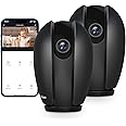 LaView Security Cameras for Home + 2X 32GB SD Cards, PT Home Security Camera System with Motion Detection, Two-Way Audio, Night Vision, Indoor WiFi Camera for Baby/pet, Alexa, USA Cloud Service