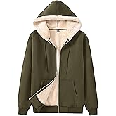 Peakwell Men's Sherpa Fleece Lined Hoodie Zip Up Heavyweight Sweatshirt Jacket Warm Hooded