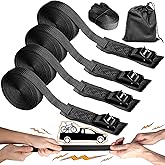 WEDAMER 4-Pack Kayak Tie Down Straps Heavy Duty Cam Buckle Tie Downs Adjustable for Trucks Motorcycles Boat RV - Ratchet Lashing Straps with Storage Bag, Roof Rack Trailer Cargo Securement 1" x16.4ft