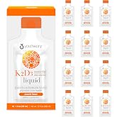 Youtheory K2D3 Liquid - Bone &amp; Heart Health Support* - Combines Vitamin D3 &amp; Vitamin K2 - Dairy, Soy &amp; Gluten Free - Peach, 1 oz (12 Pack)