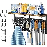 Ironing Board Hanger Wall Mount, Large Storage Iron and Ironing Board Holder, Laundry Room Storage Shelves with Ironing Board