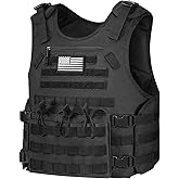 GENILU Outdoor Vest Quick Release Molle Vest Adjustable Size | Outdoor Vest, Large Capacity with Zipper Bag, Three Removable Mag Pouches, Wear-resistant Nylon Fabric
