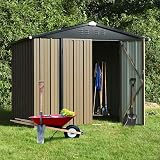 NC 8x6FT Metal Garden Shed Outdoor Storage Utility Tool Box Galvanized Steel view 7