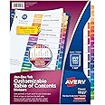 Avery Ready Index Table of Content Dividers for Laser/Inkjet Printers, Jan-Dec, 12-Tab, Multi-Colour, 1 Set, (11127)