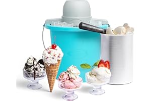 Nostalgia Electric Ice Cream Maker - Old Fashioned Soft Serve Ice Cream Machine Makes Frozen Yogurt or Gelato in Minutes - Fun Kitchen Appliance - Aqua - 4 Quart