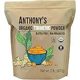 Anthony's Organic Turmeric Root Powder, 2 lb, Curcumin Powder, Gluten Free & Non GMO (Pack of 1)