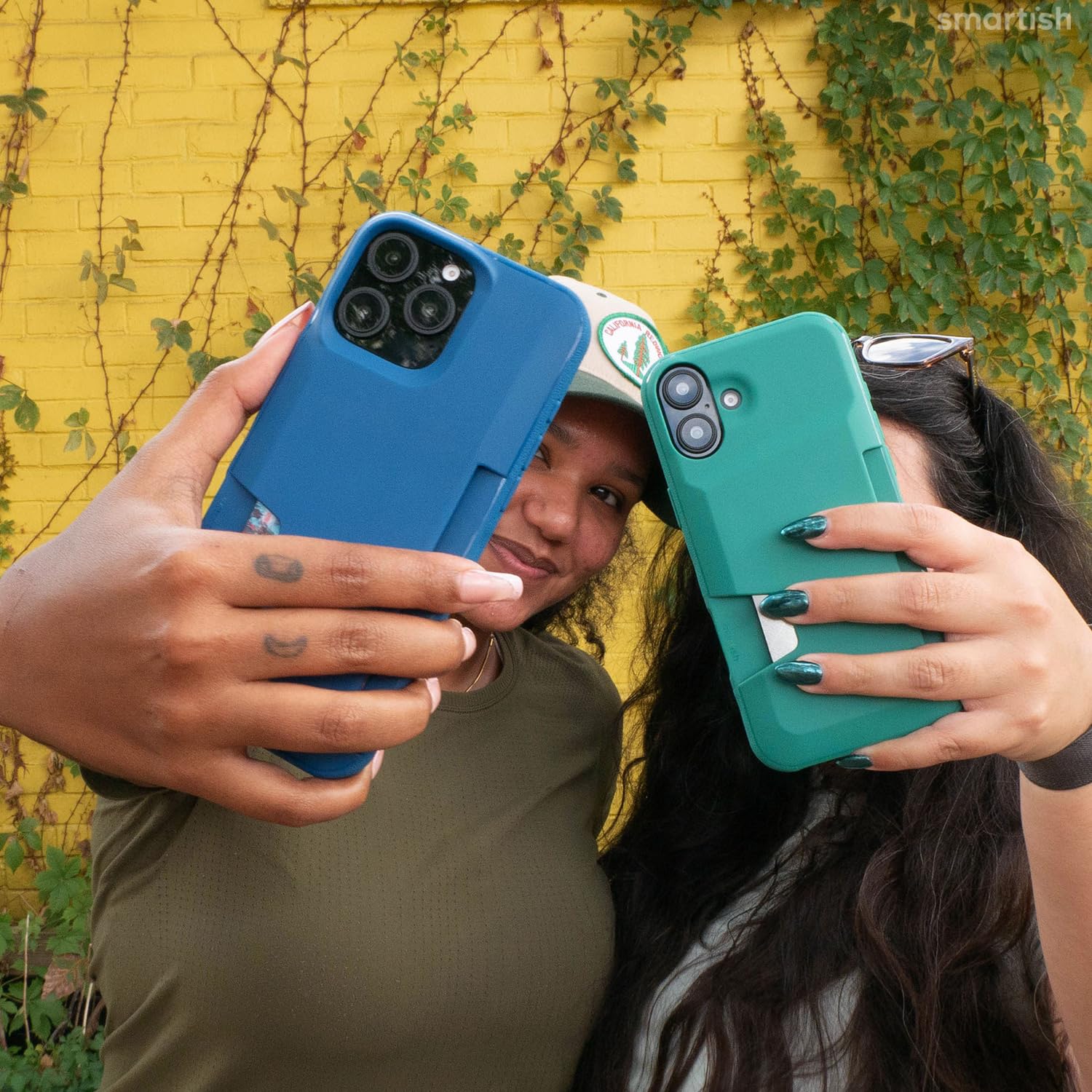 Smartish® iPhone 16 Wallet Case - Wallet Slayer Vol. 1 [Slim + Protective] Credit Card Holder - Drop Tested Holds 4 Cards Hidden Flip Card Slot Cover Compatible with Apple iPhone 16 - Black Tie Affair