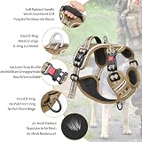 HEELE Dog Harness No Pull Medium Front Back Clips Reflective Handle Brown view 3