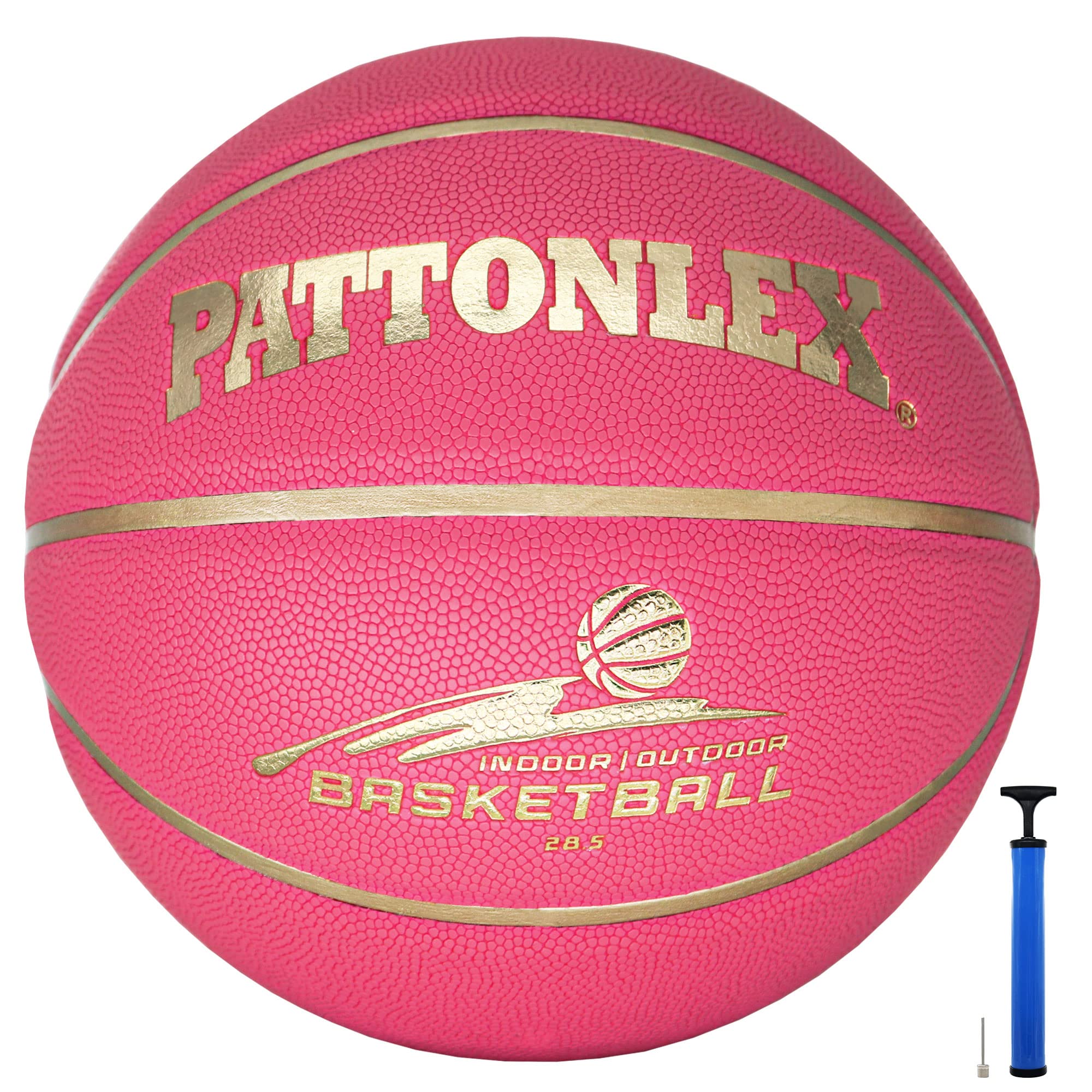 PATTONLEX Basketball Ball Size 6 Indoor Outdoor Street Basketball Pink Basketball with Pump