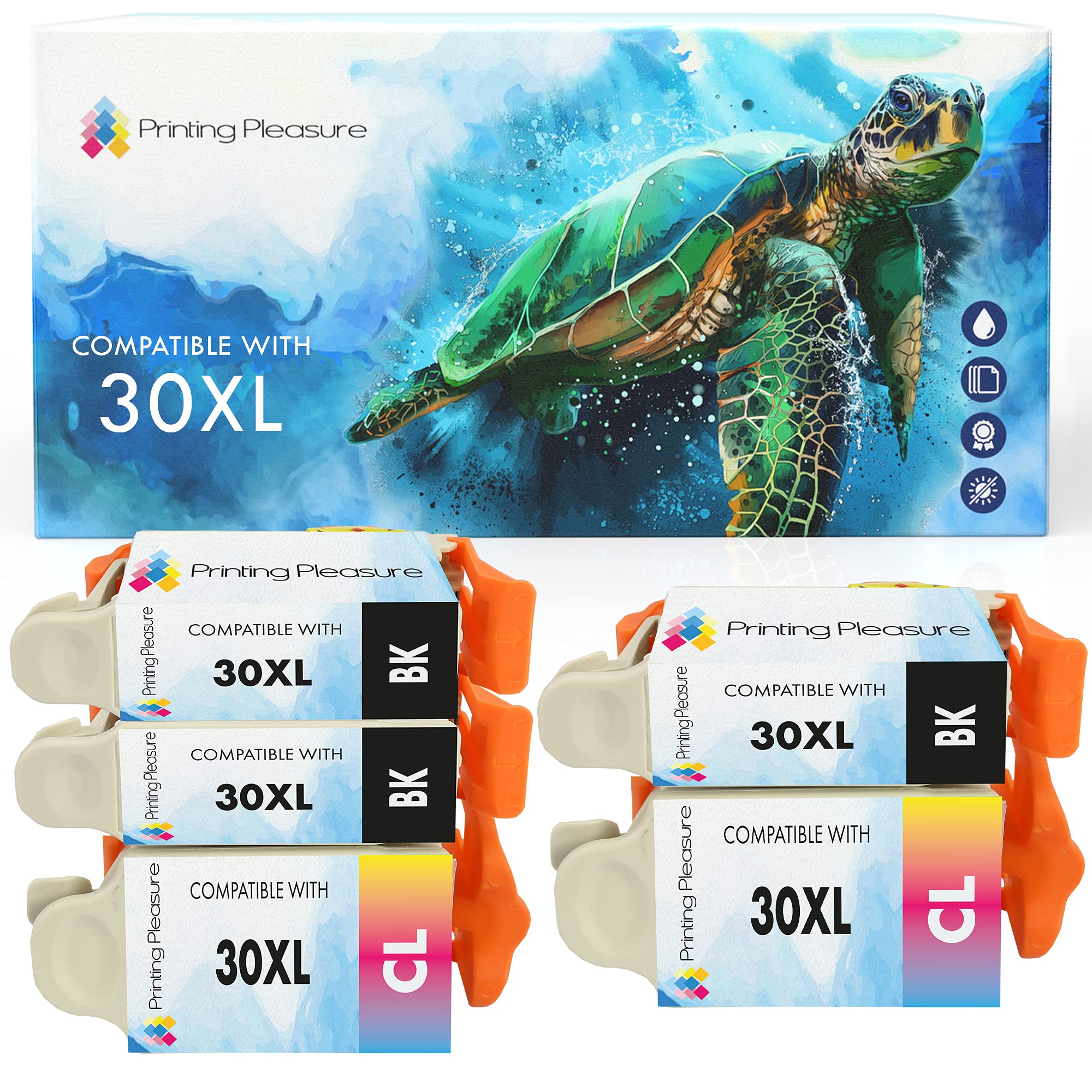 30XL Ink Cartridges,2 High Capacity Non Oem replacement Compatible for Kodak ESP C100,C110,C115,C300,C310,C315,C330,C360,1.2,3.2,3.2S,Office 2100,2150,2170 AIO,Hero 2.2,3.1,4.2,5.1(2 SETS)