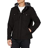 Levi's Men's Wool Blend Hooded Military Jacket