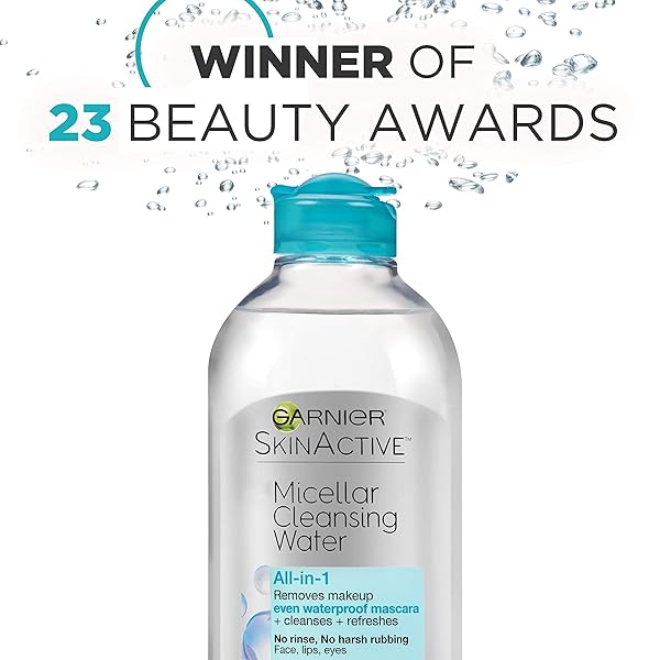 GARNIER SKINACTIVE MICELLAR CLEANSING WATER, FOR WATERPROOF MAKEUP, ALL SKIN TYPES, 13.5 FL. OZ.