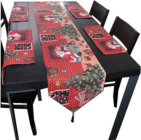 Segnaposto Natalizi Amazon.Tovagliette Segnaposto Natalizi Realizzata A Mano Con Motivo Jacquard Alla Moda E Runner Da Tavolo Tovagliette All Americana 1 Guida Da Tavolo E 4 Tovagliette Babbo Natale Amazon It Casa E Cucina