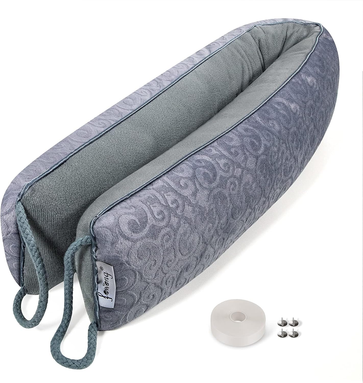 Draft Stoppers - fowong Heavy Door Draft Stopper, 38 Inch Soundproof Under Door Sealer Energy Efficient Front Door Insulation Door Draft Guard Weatherproof Strip (Grey)