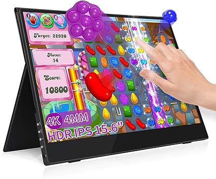Amazon モバイルモニター 15 6インチ 4k タッチパネル Ippinkan 4k モバイルディスプレイ 3840 2160 Uhd Ipsパネル Srgb 1 色域 Freesync Hdrモード 5mm超薄型 Cnc金属筐体 狭額縁 セカンドモニター サブモニター ポータブルモニター Ps4 Xbox Switch Pc Macなど対応