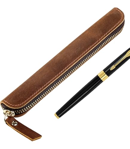 Amazon.com: Handmade Genuine Leather Single Pen Case Fountain Pen
