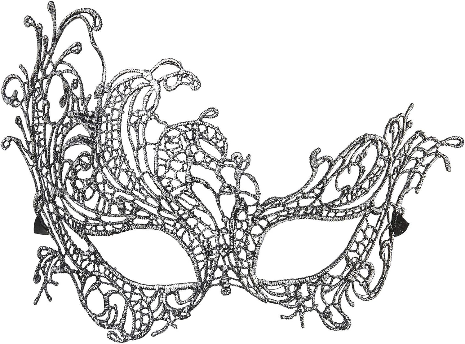 Widmann 04772 - Antique Baroque Lace Mask, Adult Woman, Venetian Carnival, Party, Theme Parties, Silver Color