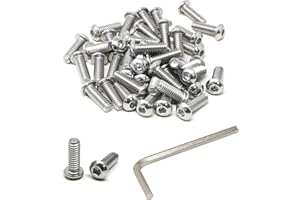 iexcell 50 Pcs 1/4-20 x 3/4" Stainless Steel 304 Hex Socket Button Head Cap Screws Bolts Kit