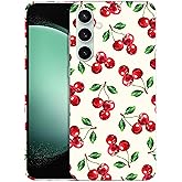GlamCase for Samsung Galaxy S23 FE 5G, Samsung S23 FE Case - Cherry Watercolor Pattern Printed Slim & Sleek Cute Plastic Hard Protective Designer Back Phone Case/Cover for Samsung S23 FE