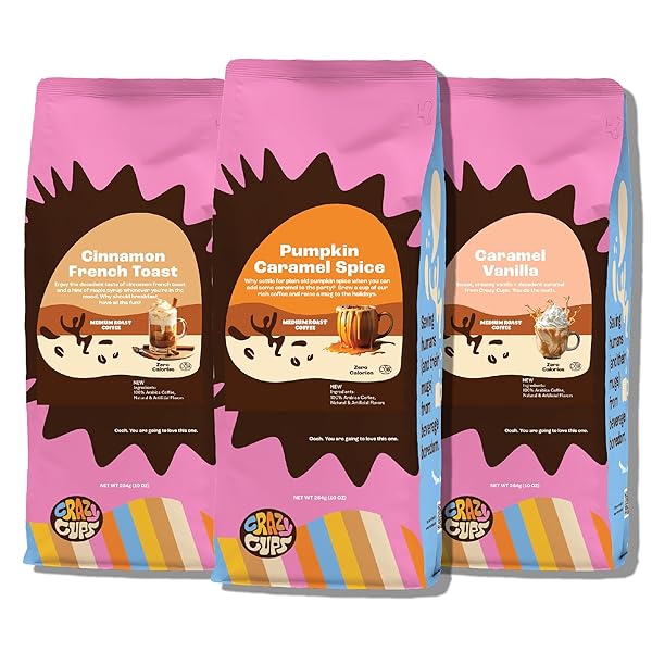 CRAZY CUPS FLAVORED GROUND COFFEE VARIETY PACK, INCLUDES...