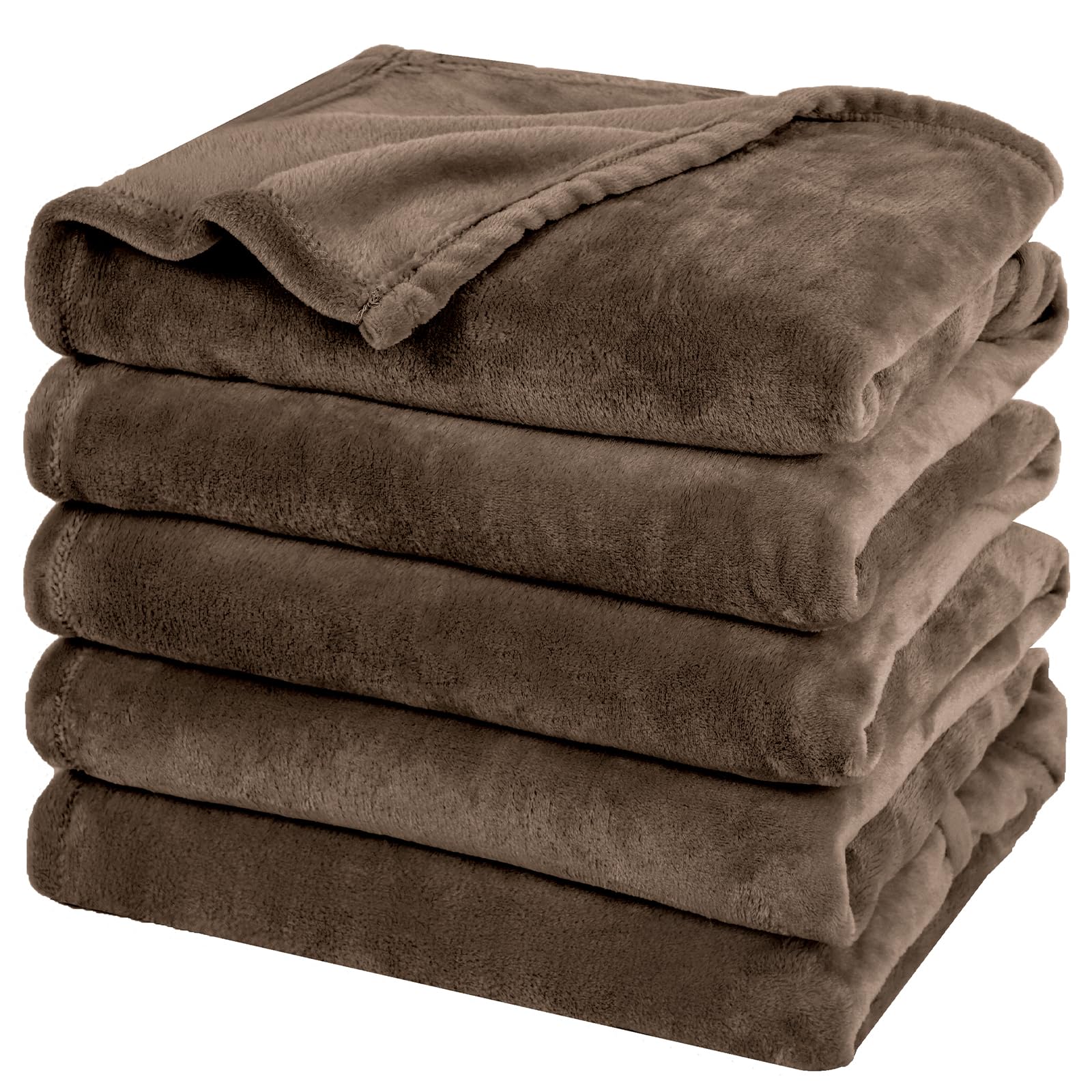 Photo 1 of PHF Oversized King Fleece Blanket 120"x120", No Shed No Pilling Big Soft Blanket, Extra Large 10'x 10' Lightweight for Bed, Sofa Travel and Camping, Suitable for All Season, Cocoa Brown