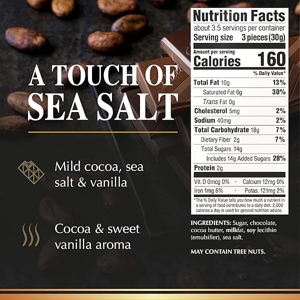 LINDT EXCELLENCE SEA SALT DARK CHOCOLATE CANDY BAR, DARK CHOCOLATE WITH A TOUCH OF SEA SALT, 3.5 OZ. BAR