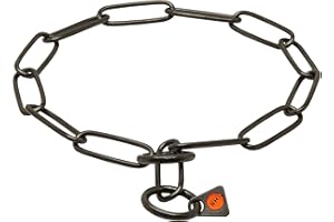Herm Sprenger Black Stainless Steel Chain Collar with Long Links - 3 mm x 23 Inches