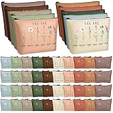 Frienda 40 Pcs Bulk God Says You Are Cosmetic Bags for Women Boho Color Christian Floral Bible Verse Makeup Bags Religious Inspirational Christian Gifts Affirmations Gifts for Spring Birthday