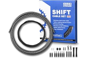 corki Cycles Bike Shifter Cable Housing Kit PRO for Shimano/SRAM/MicroShift - Braided Housing & Teflon Coated Stainless Inner Cables for Road Bikes and MTB Bicycles