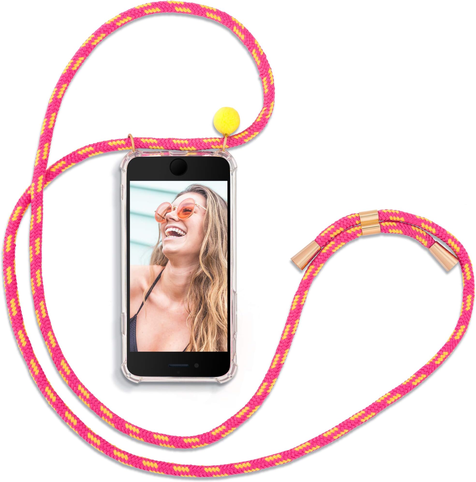 RebelCords Smartphone Necklace for iPhone 7/8 with Transparent Protective Case Adjustable Length Lanyard - Stylish and Super Practical - Compatible with Apple iPhone 7/8