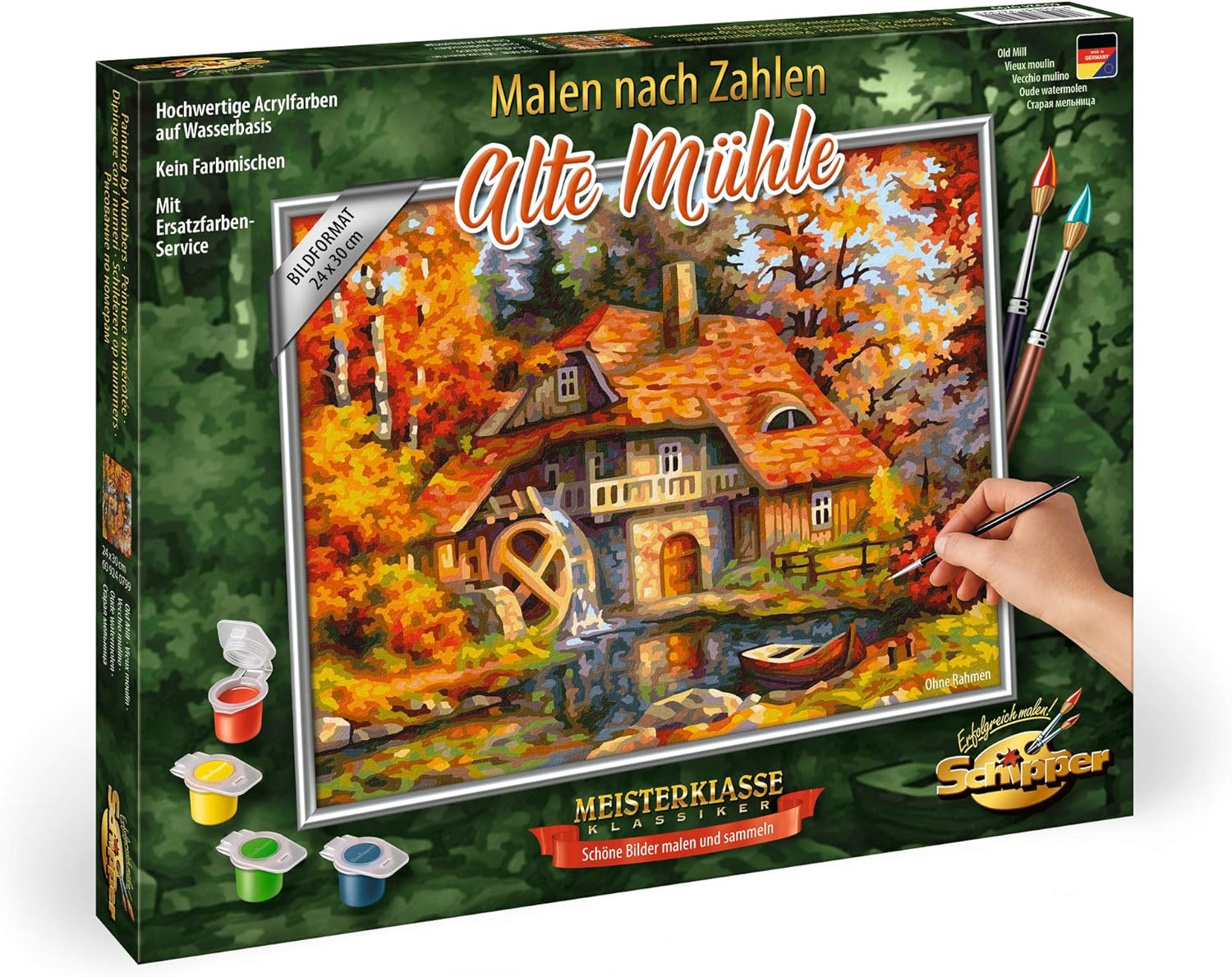 Schipper 609240799 Painting by Numbers Old Mill Pictures for Adults Including Brushes and