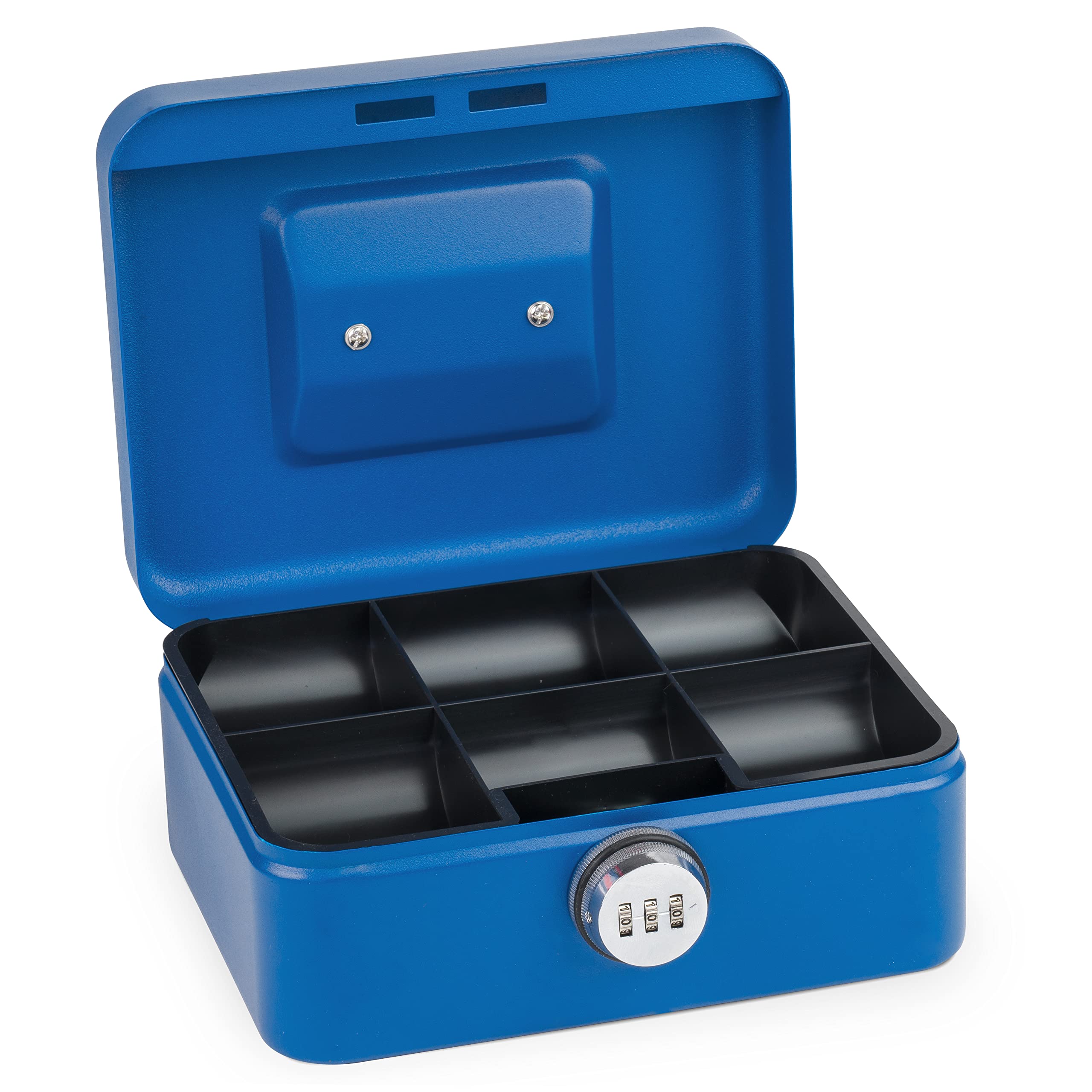 SAX Cash Box with Combination Lock, Extra Strong Lock, 20 x 16 x 9 cm, Medium, Blue (0-822-14)