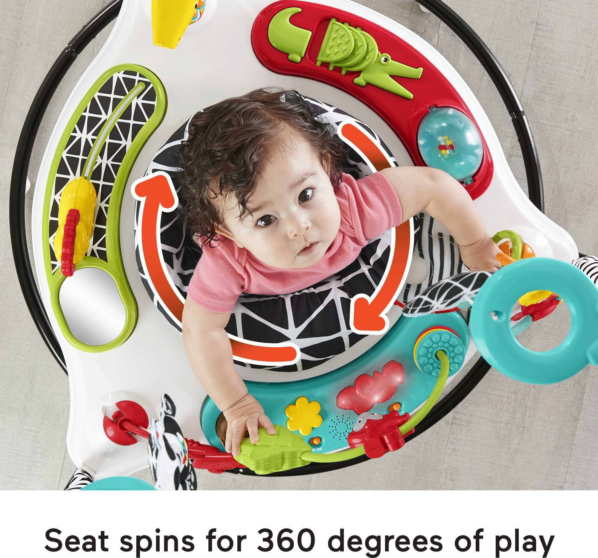 Fisher-Price Baby Bouncer Pink Petals Jumperoo Musical Activity Center with Lights Sounds & Developmental Toys