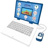 Lexibook - Educational and Bilingual Laptop Spanish/English - Toy for Child Kid (Boys &amp; Girls) 130 Activities, Learn Play Games and Music - Blue - JC798i2