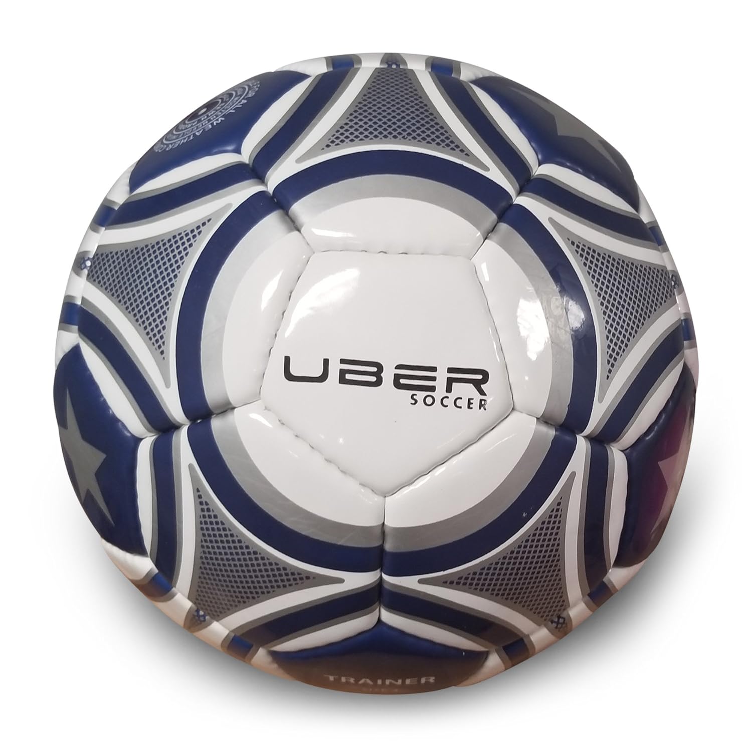 Uber Balón de fútbol con diseño de Estrellas y Rayas, 3, Blanco ...