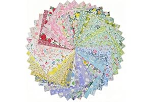 DMFR Floral Charm Packs for Quilting 5 inch Clearance, Baby Girl Precut Quilt Fabric Squares 5''x5'', Print Cotton Fabric Squares for Pathwork and Sewing DIT Project (42Pcs)