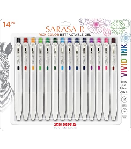 Amazon.com : ZEBRA JJS29-15C-AZ Gel Ballpoint Pen, Sarasa R, 0.02
