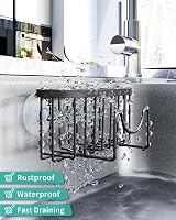 HapiRm Stainless Steel Kitchen Sink Caddy 2 Adhesives M-Shaped Sponge Holder view 5