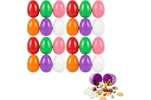 TOUGS Fillable Easter Eggs 20 Pack 3.2 Inch Colorful Plastic Easter Eggs, Perfect for Easter Egg Hunt, Easter Theme Party Fav