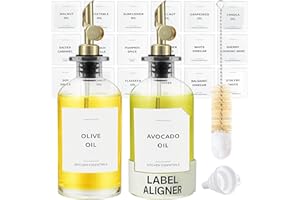 Spaceneat Olive Oil Dispenser Bottle - Includes 55 Kitchen Essential Labels - Cooking Oil Bottles for Kitchen, Coffee Syrup D