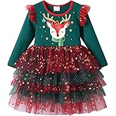 DXTON Toddler Girls Dress Long Sleeve Tutu Winter Birthday Party Dress for Little Girl 3-8T