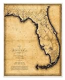 Antiguos Maps Florida by Charles Vignoles circa
