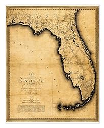 Antiguos Maps Florida by Charles Vignoles circa